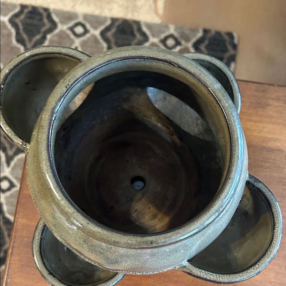 Handcrafted Green Ceramic Strawberry Planter - Picture 4 of 14